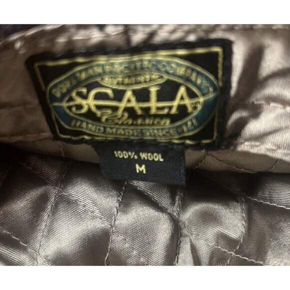 Scala Hat Newsboy Fitted Mens Medium Brown Gray Blue Wool Quilted Vintage Style - Picture 5 of 5